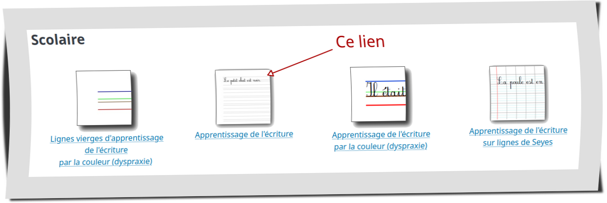 Lien d'accès au générateur d'apprentissage de l'écriture